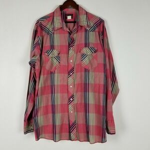 Vintage Wrangler Men's Size 2 XT Tall Pearl Snap‎ Colorful Striped Western Shirt
